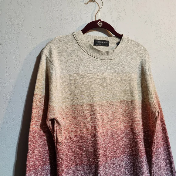 SCOTCH & SODA SLUB KNIT GRADIENT STRIPE SLIM FIT SWEATER SZ S - Picture 5 of 12